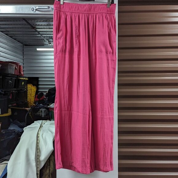 Madison d' Amelie NWT Medium Pink High Waisted Wide Leg Trousers Pants w Pockets - Picture 5 of 6